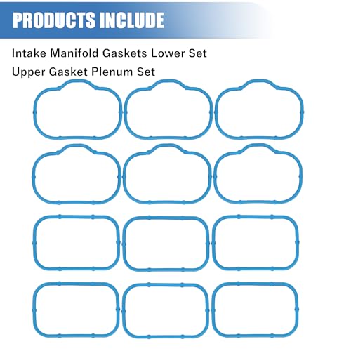 Image of Sorello Engine Intake Manifold Gaskets Lower & Upper Gasket Plenum Set Compatible with Chrysler for Dodge for Jeep for Ram 3.6L 2011-2019 - Replace MS97204 MS97205