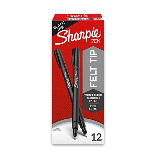 Sharpie stylo bille noir anti bavure lot de 12 pour écriture propre sans tache