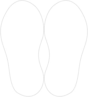 Bodenaufkleber Fußpaar zum Abstandhalten – selbtklebende Abstandshalter für den Fußboden mit Anti-Rutsch-Beschichtung (10 Paar Fußabdrücke | Fußgröße 250 x 100 mm | Weiß)