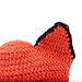 BIBITIME Fox Ear Hat Beanie with Knitted Mouth Cover Set Women Handmade Warm Cap (One Size for Adult, Orange)
