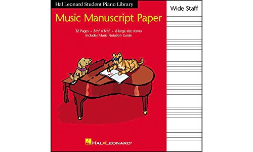 Hal Leonard Music Manuscript Paper Wide Staff Book