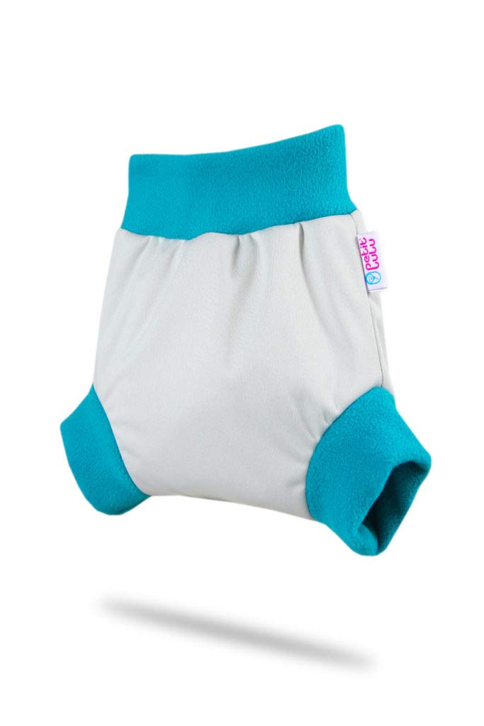 Shorty en PUL Petit Lulu | Culotte de Protection | Pull Up Couche | Couvre-Couche | Taille XL | Réutilisable & Lavable | Étanche | Couches Lavables | Fabriqué en Europe (Grey (turquoise))