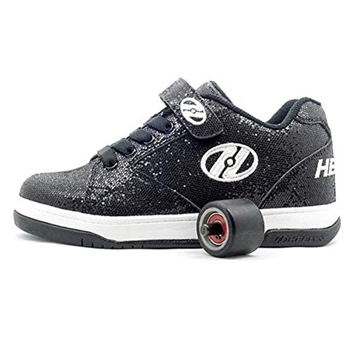 Heelys Split | Zapatos con Ruedas para niños y niñas | Black Glitter, (36.5 EU)