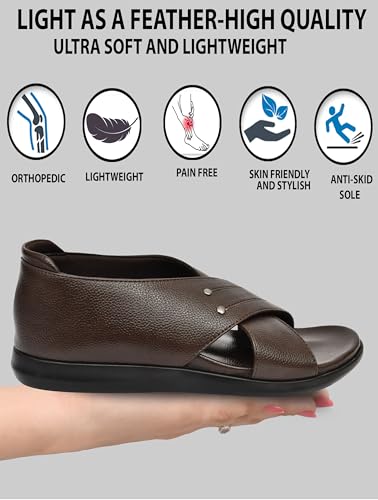 Image of HEALTH FIT Men's Diabetic & Orthopedic Sandal /Doctor Sandal & Foortwear with Extra Soft MCR - PU Pad Comfortable 115