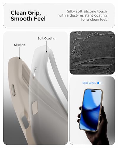 Image of Spigen Silicone Fit MagFit Back Cover Case Compatible with iPhone 17 Pro (Silicone | Stone)