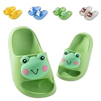 Fiedaz Kids Slides for Girls Boys Toddler Cloud Slides Animal Quick Drying Beach Slides Toddler Pool Shower Flip Flops Slippers Green Frog 8.5-9.5 Toddler CN 170