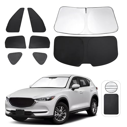 TINGLU Window Shades for Mazda CX-5 2017-2024 2025 Accessories Car Side Full Windows Rear Triangular Windshield Sun Shade Sun UV Rays & Privacy Protection for Camping,Napping,and Relaxing 8PCS