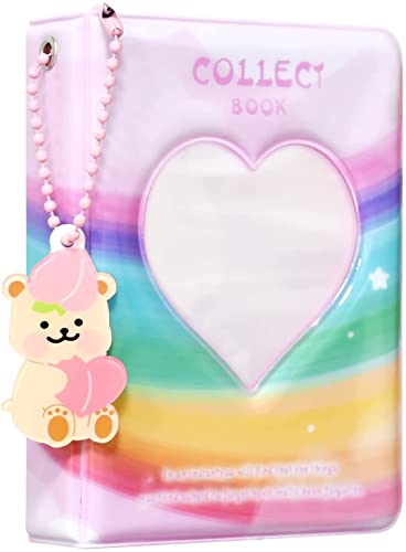 Babyfond Mini album photo, 40 poches Kpop - Porte-cartes photo - Cœur d'amour creux - Pour appareil photo Fujifilm Instax - Couleur :