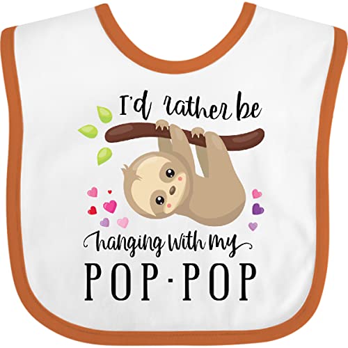 inktastic Sloth I'd Rather Be Hanging with Pop Pop Baby Bib