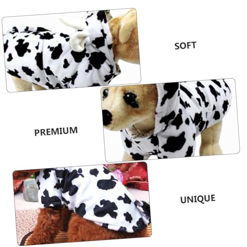 Disfraz para perro patrón vaca tamaño S blanco suave miniatura 7