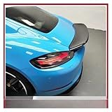Compatible for Porsche 718 Boxster Base S Coupe & Cayman 16-22 Rear Spoiler Wing Real Carbon Fiber Trunk Lid Flap Trim Roof Splitter Lip(Cayman unpainted)