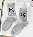 Arukora Ankle Socks for Women 2 Pairs Size 5-9, Crew Breathable Heart Bow-knot Cotton Casual Calf Shoes Sock White/Grey
