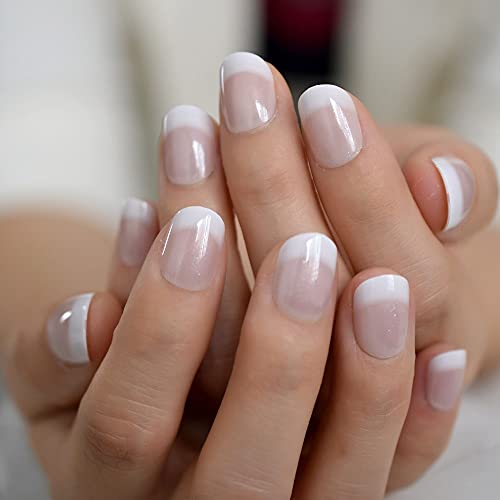 iBeautying Gel Press on Nails - Natural Classic French False
