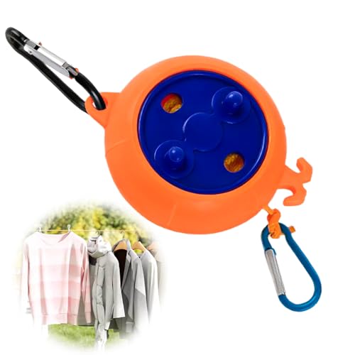 Retractable Washing Line 10m Portable Clothesline, Adjustable Anti-Wind Laundry Rope with Hooks, Lightweight ABS and Nylon Indoor Outdoor Drying Line for Travel Camping Garden Balcony Hotel