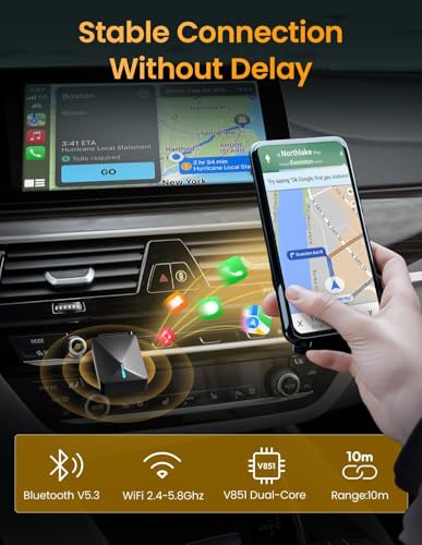 Image of 2026 Mini Wireless CarPlay Adapter for iPhone & Android Auto,Upgrade Convert Wired to Wireless, Plug and Play, Mini USB Design,Fast Stable Connection,CarPlay Wireless Adapter for Android & iPhone