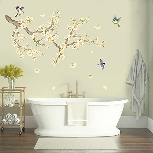 Vinilos decorativos flores y aves para pared miniatura 2