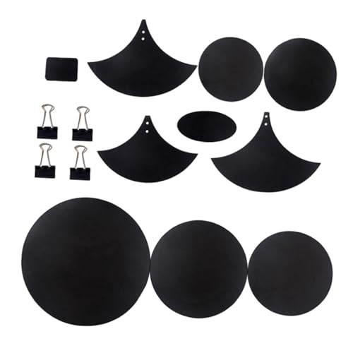 Toyvian 14Pcs Drum Mute Pad Drum Head Pad for Quiet Practice Drum Accessory Mat for Home Studio Use Black