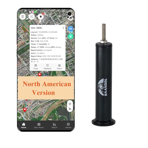 BAANOOL 4G GPS Tracker for Mountain Bike BN-407-N No Subscription Free APP & Platform Mountain Biking Hidden Tracker Device North American Version (BN407-N 4G)