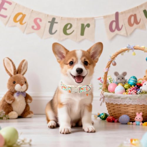 Easter Dog Collar,Unique Style Paws Soft Cotton Easter Dog Collar Cute Carrot Puppy Collars with Light Sturdy Plastic Buckle,Adjustable Collars for Small,Medium,Large Pubby,Gift for Dogs by Unique style paws - Image 5