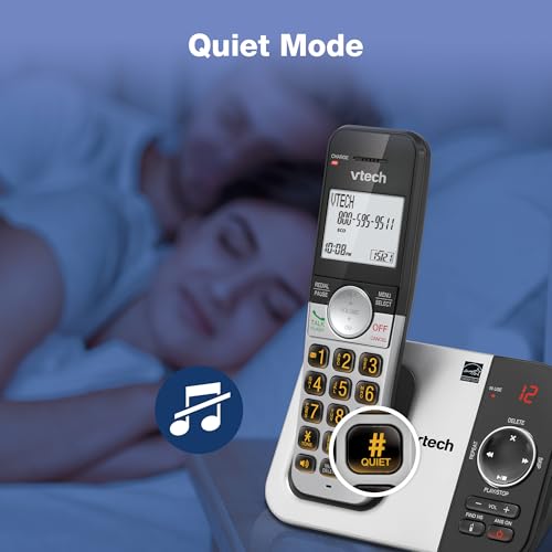 VTech VG232-2 DECT 6.0 Cordless Phone with Answering Machine, 2 Handsets &ndash; Large Backlit Display, Big Buttons, Full-Duplex Speakerphone, Caller ID