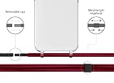 MyGadget smycz do telefonu dla Apple iPhone 11 - [ Etui z odpinanym i regulowanym paskiem ] - Etui na telefon z paskiem do zawieszenia, sznurek, pokrowiec ochronny - bordowy