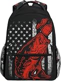 Sdmnsg-T Bass Fishing American Flag Fashion Casual Backpack Bag, Lightweight Backpacks for Adult For Camping,Hiking,Travel (02), Regular