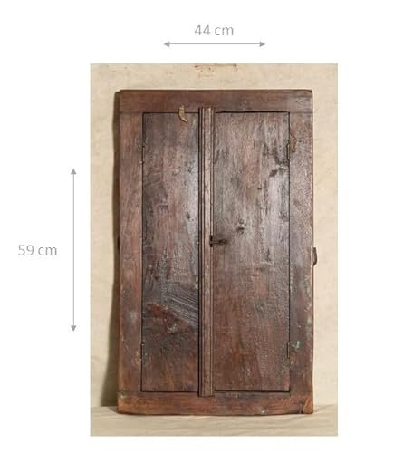 Biscottini Innentür Fenster L 44,5 x T 6,5 x H 59,5 cm - Holztür - Türen für Innen und Außen - Wohnkultur