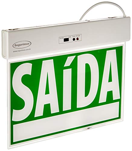 Sinalização saída SLIM Face Única Emergência com Adesivo 24x18cm, Segurimax, 25328, Verde, Pequeno