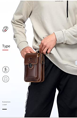 NUTOT bolsas masculinas de ombro bolsas para homens Pacote de couro Bolsa de cintura masculina de co