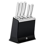 Tefal EverSharp Pro K2976S04 - Set di 5 coltelli con blocco portacoltelli autoaffilante, tecnologia di affilatura brevettata, acciaio inossidabile tedesco, nero, K2976S04 - 2