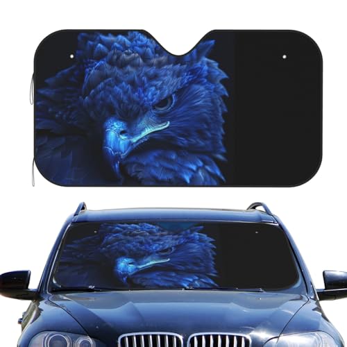 Couvre-soleil auto aigle bleu protection pare-brise pour voyages en famille et camping