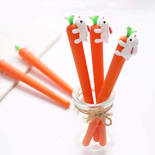 Bolígrafo de tinta de gel naranja con diseño de conejo, pack de 5 miniatura 3