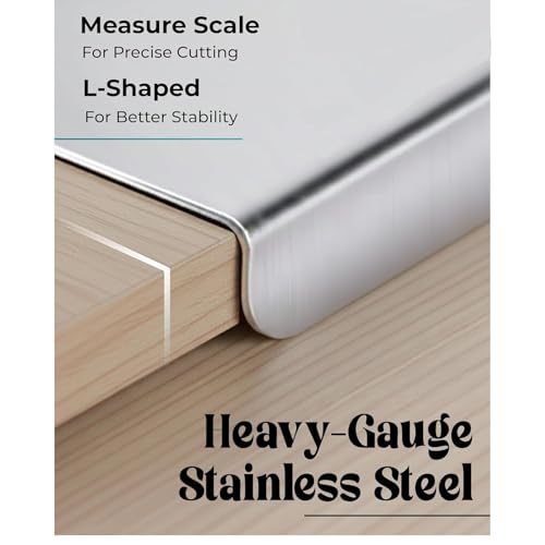 Image of Btop Stainless Steel Chopping Board, Corrosion Resistant, Waterproof, Rust-Proof, Professional Kitchen Equipment (Steel Countertop Big Chopping Board)