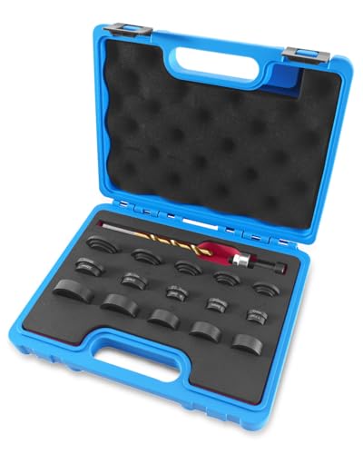 PWSLKO Parking Sensor Hole Punch Tool Kit, 17-32mm Lens Hole Cutter Compatible with Most Car Reverse Camera & Parking Sensors, Heavy Duty No Drill Hole Maker Set