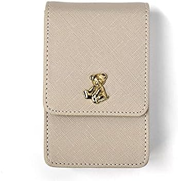 Amazon シガレットケース シガーケース レディース ロング ロングサイズ かわいい おしゃれ フェイクレザー くま プレート L Grey ノーブランド品 シガレットケース