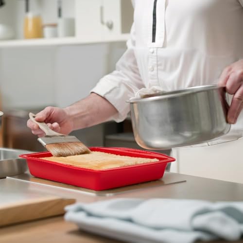 Image of saphe 8 inch Silicone Square Cake Pan Nonstick Silicone Cake Molds, Brownie baking molds for Brownie, Cake, Bread, Pie and Lasagna (1 packs) (1)