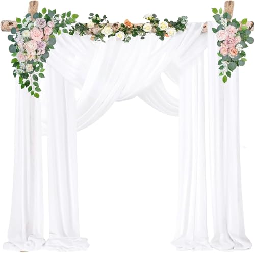 Nucalt 75 X 600 Cm Cortina Decorativa Con Arco Para Boda Arco De Boda Para Colgar En La Pared Para Decoración De Bodas Ceremonia, Recepción Fiesta, Telón De Fondo Cortina De Gasa