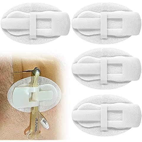 Catheter Stabilization Device Feeding Tube Holders PD Dialysis Patch for Peg Tube J Tube G-Tube Peritoneal Dialysis Accessories Drain Cath Stabilizer Adhesive Bandages (Pack of 10) Cover