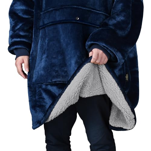 Image of Catalonia Oversized Hoodie Blanket Sweatshirt, Comfortable Sherpa Giant Pullover with Large Front Pocket for Adults Men Women Teenagers Wife Girlfriend