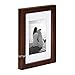 DesignOvation Gallery Wood Photo Frame Set for Customizable Wall or Desktop Display, Walnut Brown 5x7 matted to 3.5x5, Pack of 4