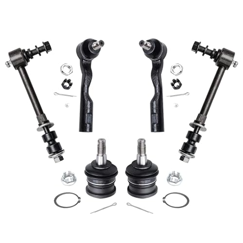 Image of Detroit Axle - 8pc Front Struts Kit for Toyota 2003 2004 2005 2006 Tundra, Struts & Coil Spring Sway Bar Links Outer Tie Rod Ends Upper Ball Joints Replacement Suspension Ready Struts Shocks Assembly