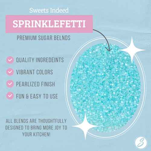 Image of Sweets Indeed Blue Sugar Sprinkles, Edible Baby Blue Sugar Crystals, Perfect for Cake Decorations, Baking, Ice Cream, Cookies, Cupcake Topper (Baby Blue Sugar)