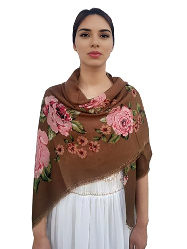 FANFAN Rose Shawl Wrap Lightweight Large Square Shawl Oversized Shawl Mexican Style Shawl Wrap for Evening Dress Party D8
