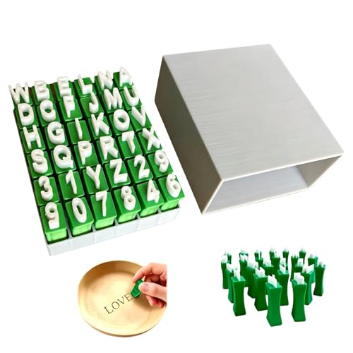 PXYCXJH New Alphabet Stamps Set for Clay Pottery Letter Stamps for ClayUppercase Alphabet and Numbers Small Press Fondant Embosser DIY Cookie Letter Stamps36 Pcs
