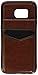 Galaxy S7 Edge Case, SAMONPOW Faux Leather Cover with Back Flip Stand Feature Galaxy S7 Edge Wallet Case ID Credit Debit Card Slot Holders Carrying Case Protective Shell for Galaxy S7 Edge - Brown