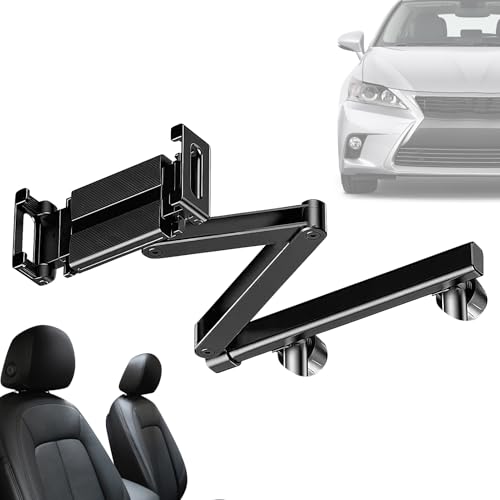 Soporte para tableta y móvil de coche con base giratoria y organizador de asiento trasero