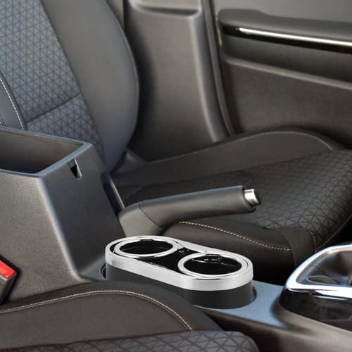Organizador doble portavasos para carro plástico negro miniatura 6