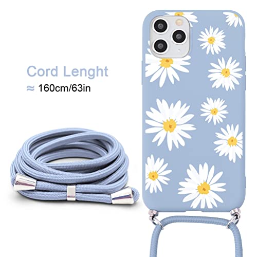 Kapuctw Compatible For Apple Iphone Se 2020/7/8 Case With Strap Crossbody Lanyard Case, Soft Tpu With Adjustable Nylon Lanyard Neck Holder, Phone Lanyards Cover For Iphone Se 2020 4.7",Flower 3 #TOP4