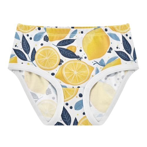 Wusikd Lemons Girls' Underwear Cotton Polka Dot Blue Girls Briefs Soft Toddler Underwear 2T