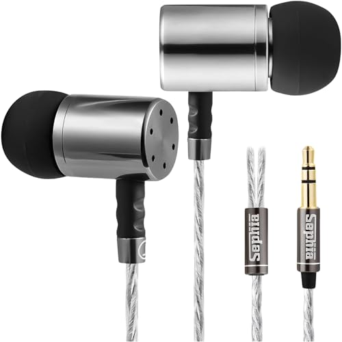 Image of Sephia SP2040 Earbuds Wired in-Ear Headphones Noise Isolating Earphone Tips 3.9 Feet Long Tangle-Free Cord Case Heavy Bass 3.5mm Jack for Computers Laptops Tablets Smartphones